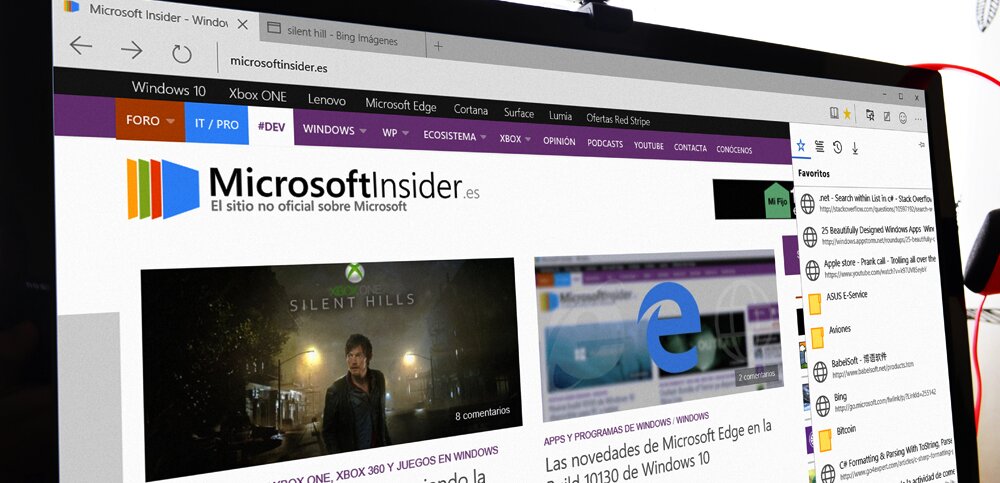 El nuevo diseño y logotipo de Microsoft Edge para la Build 10130 con Microsoft Insider de fondo