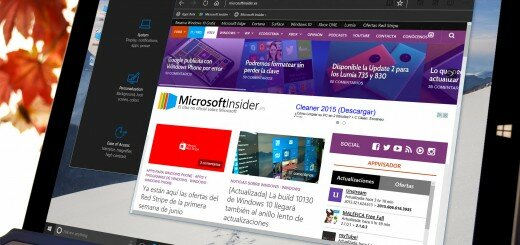 El tema oscuro de Microsoft Edge mostrando la web de Microsoft Insider