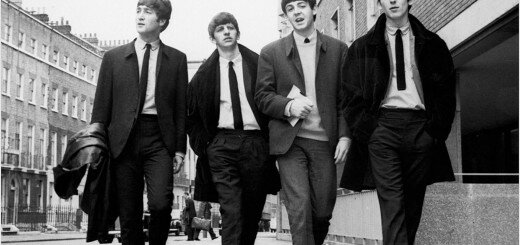 Imagen de los componentes del grupo Los Beatles