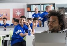 La estrella del Real Madrid con los estudiantes