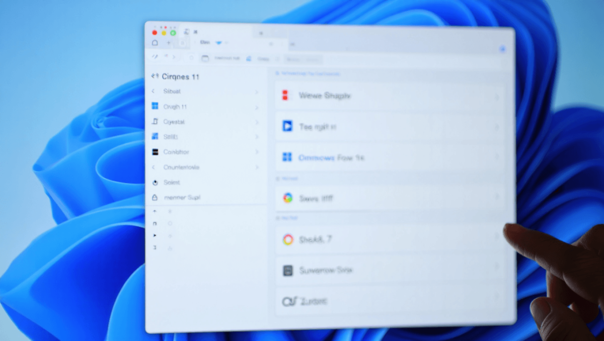 Ordenador portátil con Windows 11 sobre un fondo oscuro.