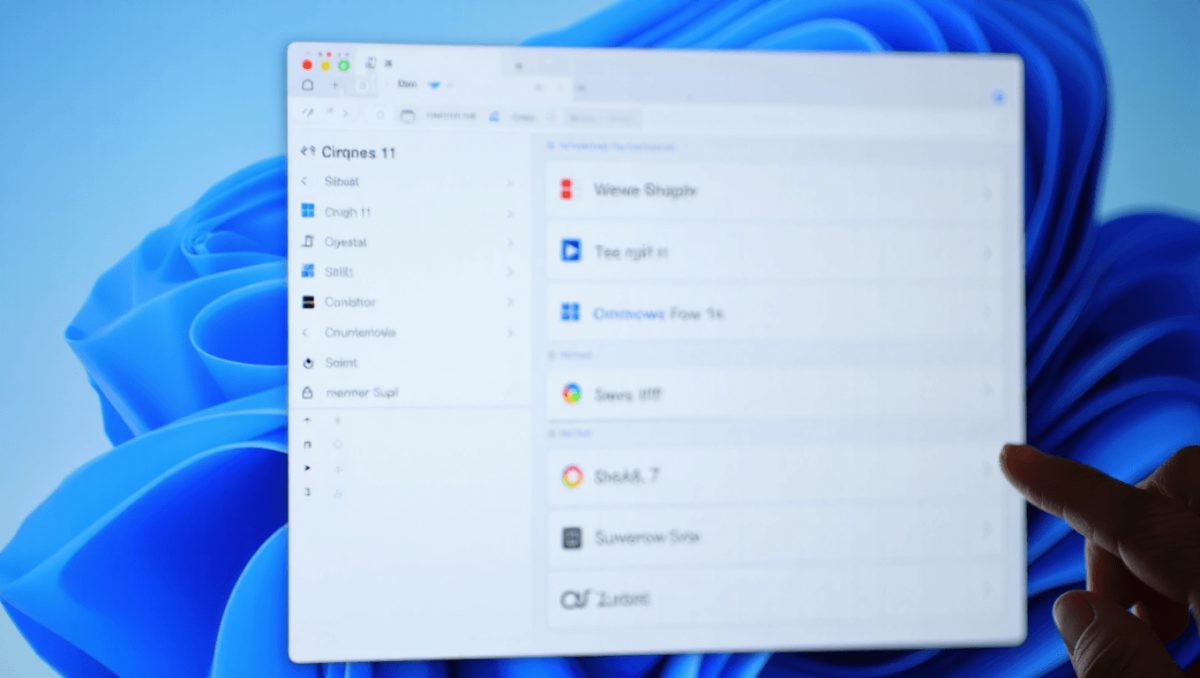 Ordenador portátil con Windows 11 sobre un fondo oscuro.