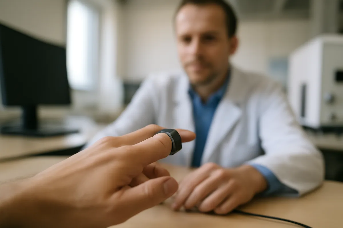 Anillo inteligente que busca transformar la monitorización de salud — Investigadores presentaron un prototipo publicado en una revista científica de alto impacto. El dispositivo no usa luz ni cámaras. En vez de eso, extrae y analiza el sudor del dedo. El