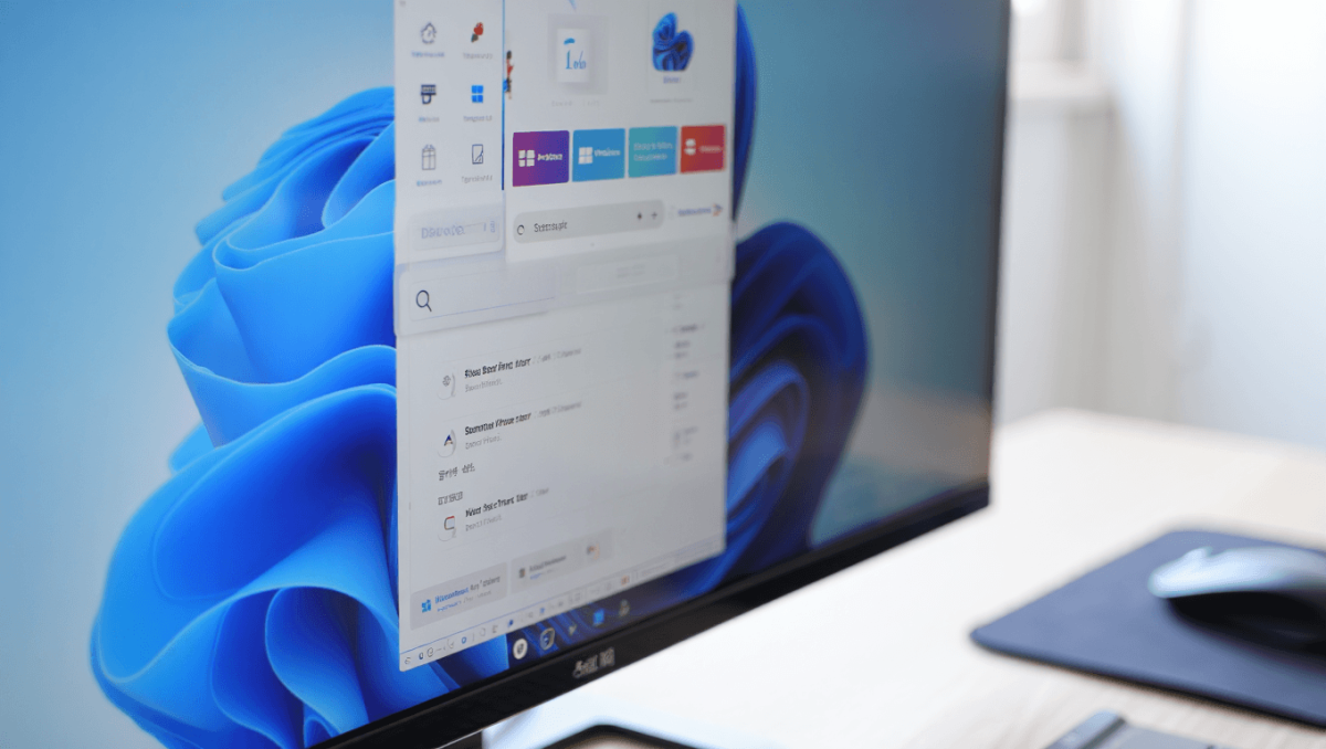 Ordenador portátil con el logo de Windows 11 en pantalla.
