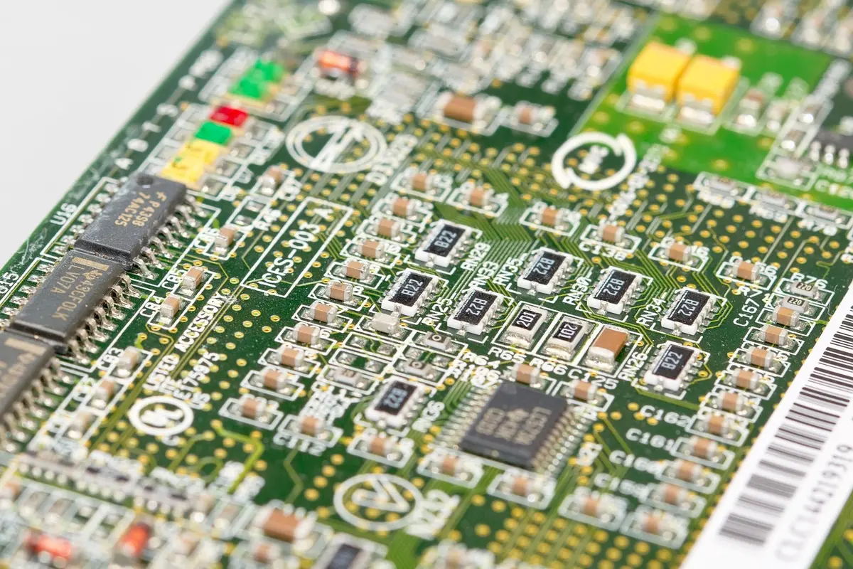 close-up of a generic computer motherboard with an unbranded CPU socket and cooling bracket